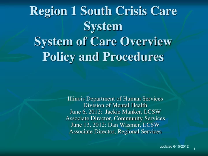 policy and procedures