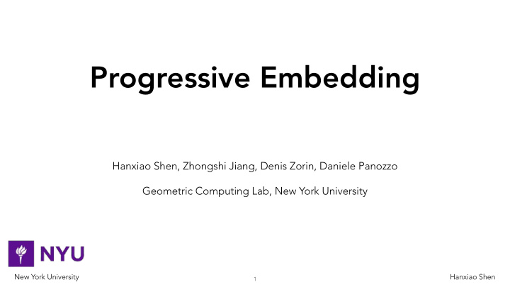 progressive embedding