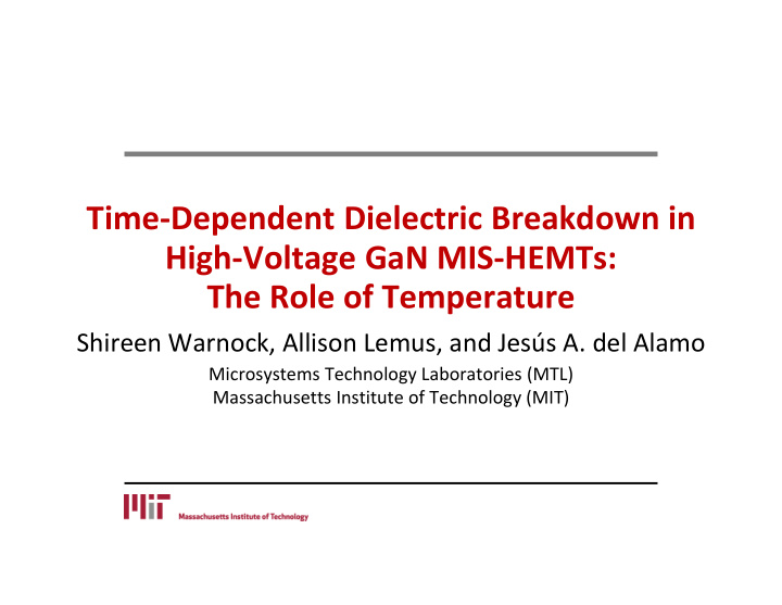 time dependent dielectric breakdown in high voltage gan