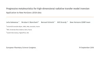 Progressive metaheuristics for high-dimensional radiative transfer model inversion  Application to