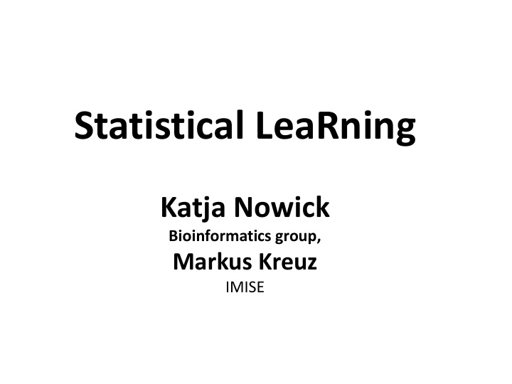 statistical learning