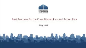 Best Practices for the Consolidated Plan and Action Plan  May 2019  Housekeeping  Logistics: