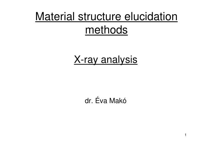 material structure elucidation methods