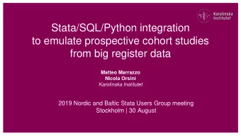 Stata/SQL/Python integration  to emulate prospective cohort studies  from big register data  Matteo