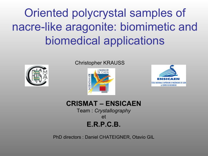 oriented polycrystal samples of nacre like aragonite