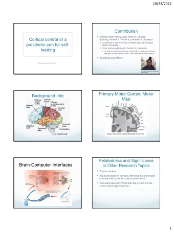 Brain-Computer Interfaces  to Other Research Topics  Previous studies  Has been tested on
