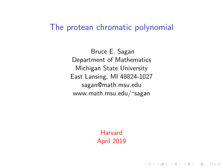 the protean chromatic polynomial
