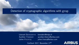 Detection of cryptographic algorithms with grap  L eonard Benedetti  benedetti@mlpo.fr  Aur