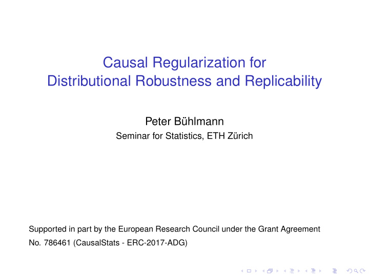 causal regularization for distributional robustness and