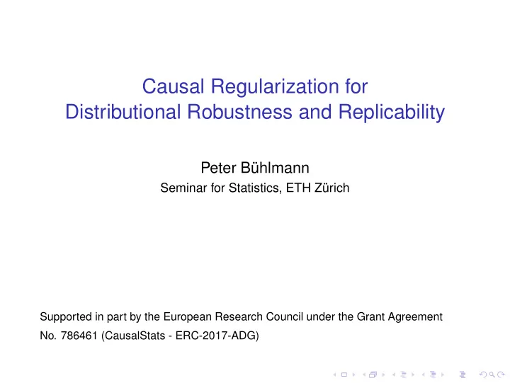 causal regularization for distributional robustness and