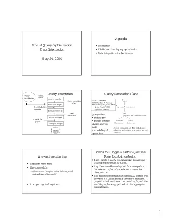 Age  nda  End  of  Que  r  y  Opt  i  m i  z  a  t  i  on   Que  s  t  i  ons  ?  Da  t  a  I