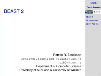 BEAST 2  BEAST 2  RB subst model  BEAST Add-Ons  Remco R. Bouckaert