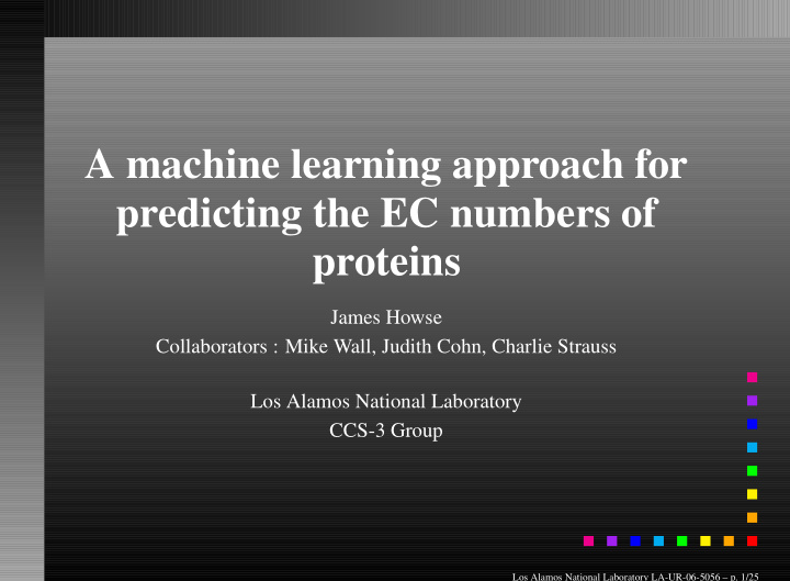 a machine learning approach for predicting the ec numbers
