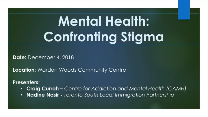 mental health confronting stigma