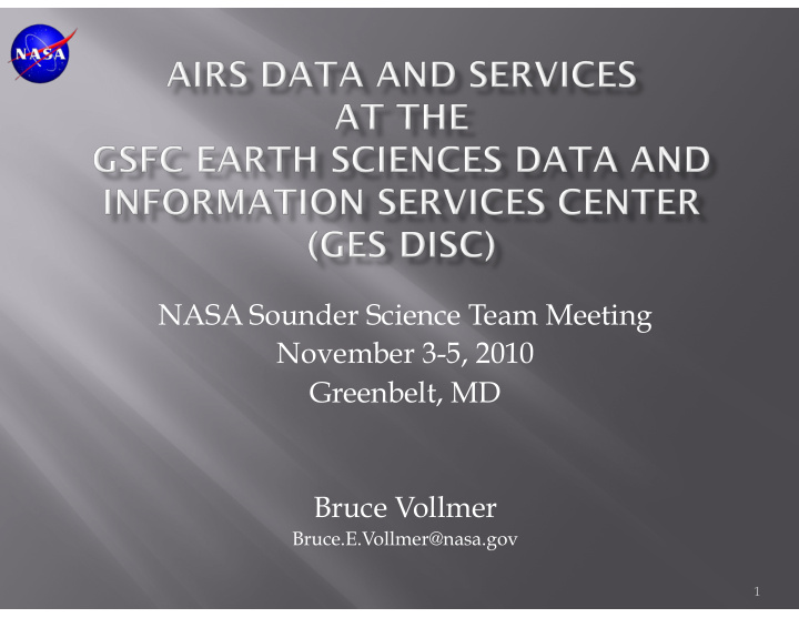nasa sounder science team meeting november 3 5 2010