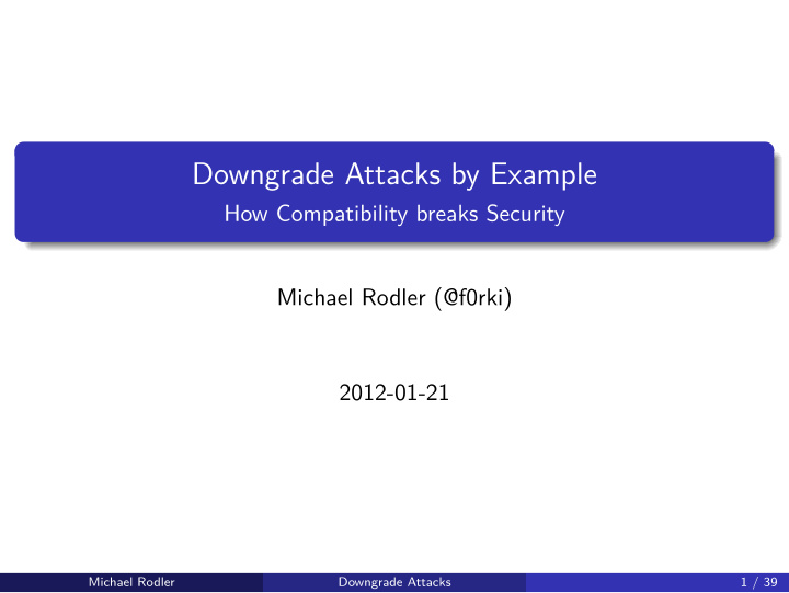 downgrade attacks by example