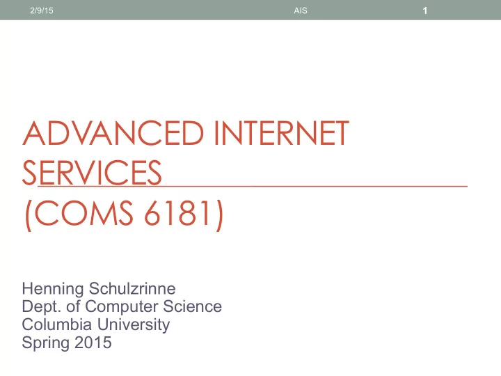advanced internet services coms 6181
