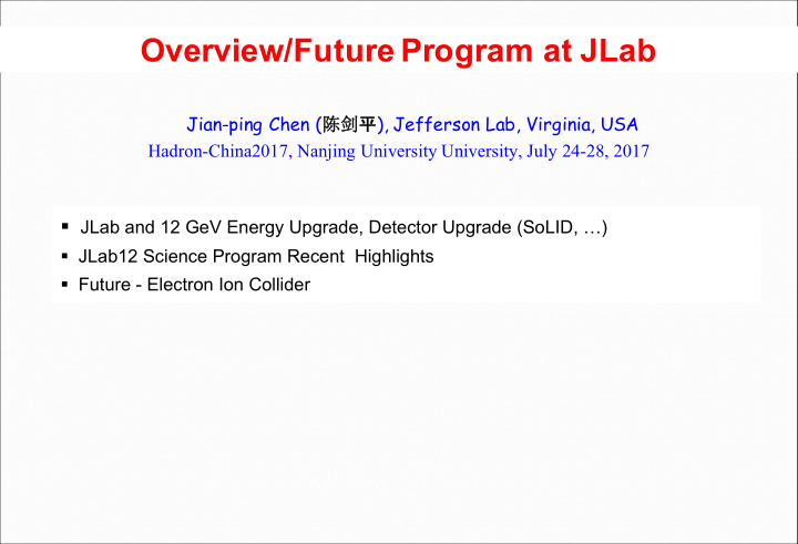 overview future program at jlab