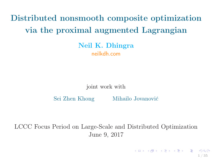 distributed nonsmooth composite optimization via the