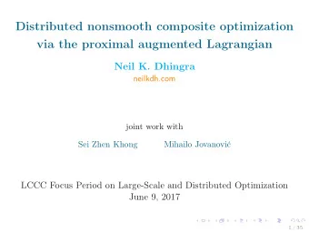 Distributed nonsmooth composite optimization  via the proximal augmented Lagrangian  Neil K.