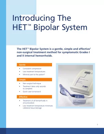 Introducing The  HET  Bipolar System The HET  Bipolar System is a gentle, simple and