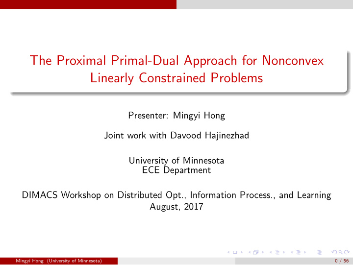 the proximal primal dual approach for nonconvex linearly