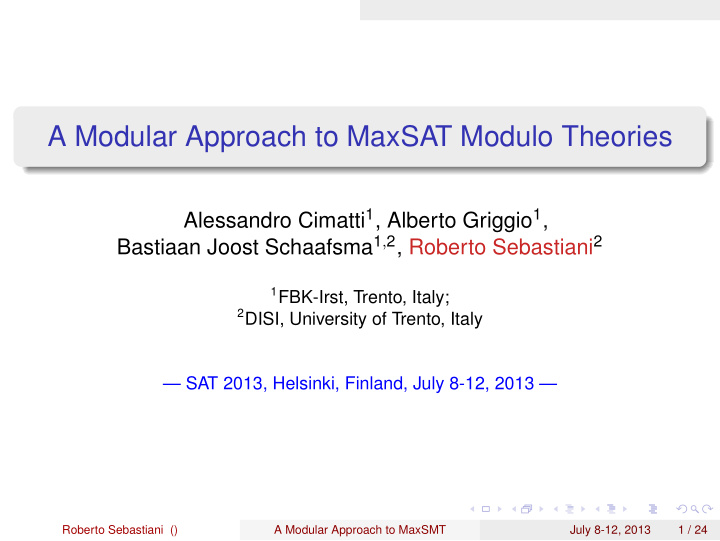 a modular approach to maxsat modulo theories