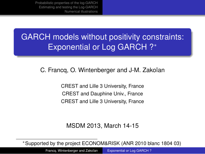 garch models without positivity constraints