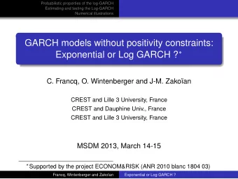 GARCH models without positivity constraints: Exponential or Log GARCH ?   C. Francq, O.