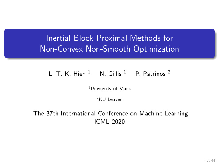 inertial block proximal methods for non convex non smooth