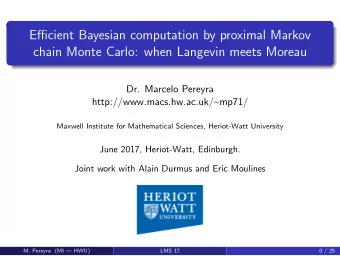 Efficient Bayesian computation by proximal Markov  chain Monte Carlo: when Langevin meets Moreau