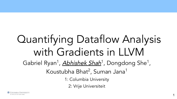 quantifying dataflow analysis with gradients in llvm