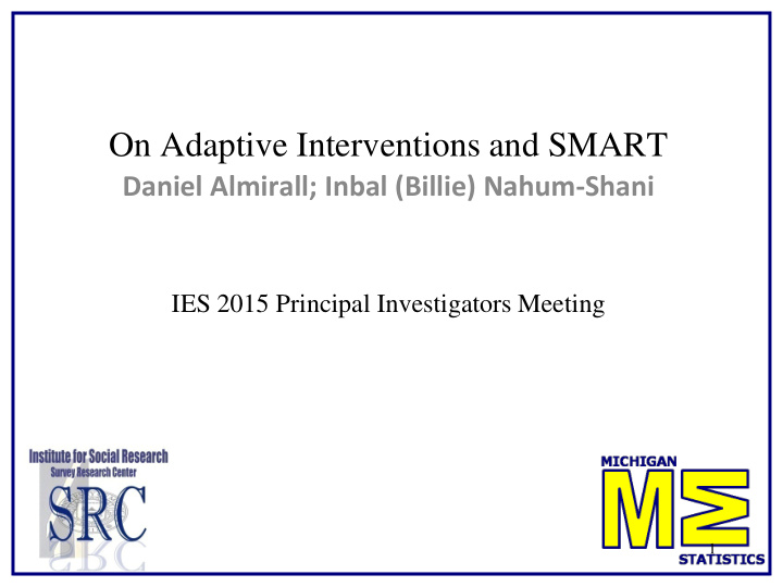 on adaptive interventions and smart