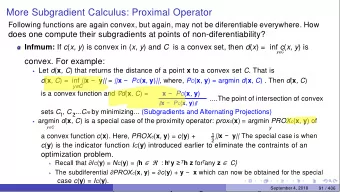 More Subgradient Calculus: Proximal Operator  Following functions are again convex, but again, may