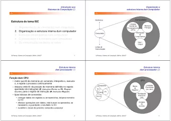 Estrutura do tema ISC  Unidade  Memria  Central de  1. Representao de informao num