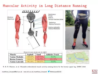 Muscular Activity in Long Distance Running R. B. R. Manero, et al. Wearable embroidered muscle