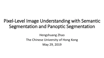 Pixel-Level Im  Image Understanding wit  ith Semantic  Segmentation and Panoptic Segmentation