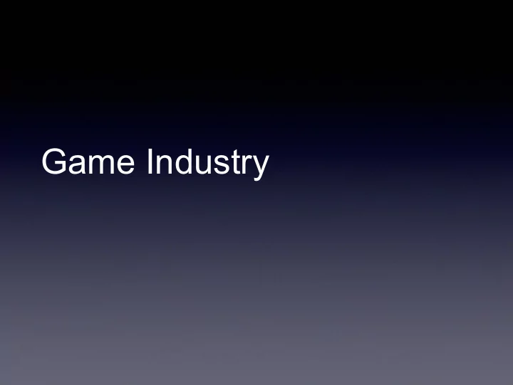 game industry a very brief history