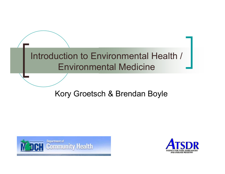 introduction to environmental health environmental