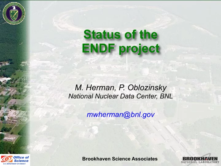 status of the endf project