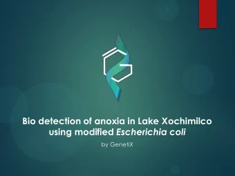 Bio detection of anoxia in Lake Xochimilco using modified Escherichia coli  by GenetiX  Instituto