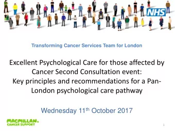 Wednesday 11 th October 2017  1  Agenda  9.30am  Registration and coffee  10.15am  Welcome and