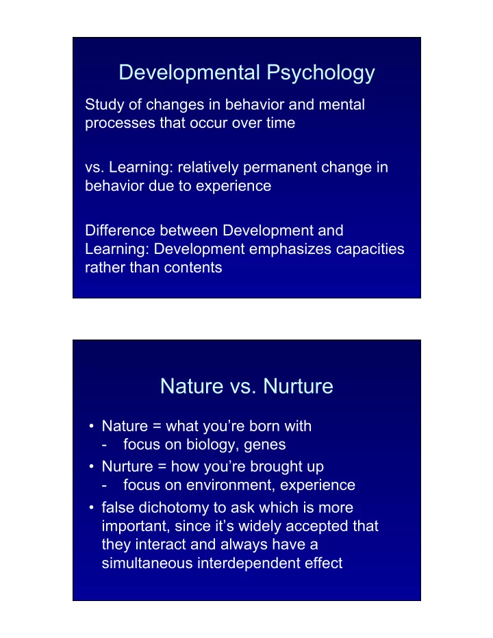 developmental psychology