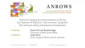 Safe at Home ANROWS Project 3.1: National mapping and meta -evaluation outlining key