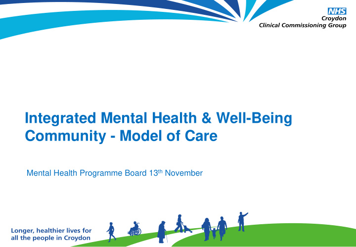 integrated mental health well being community model of