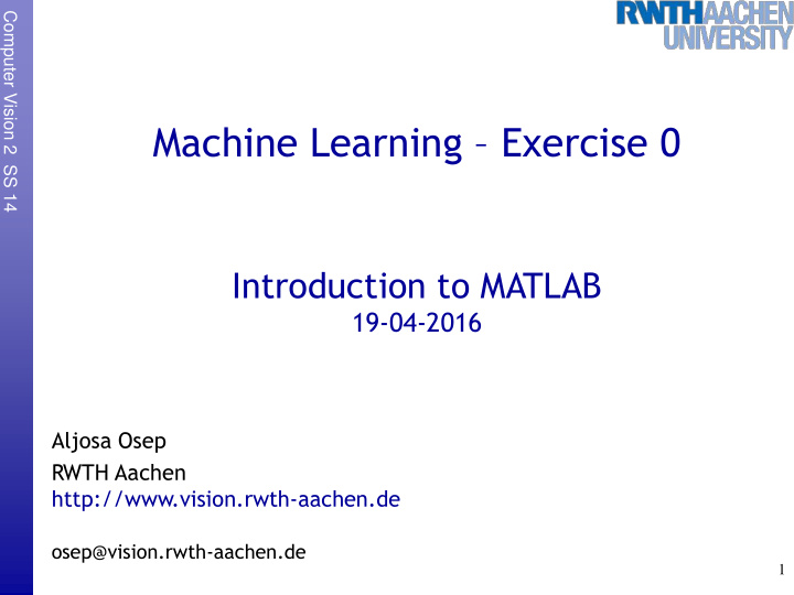 machine learning exercise 0