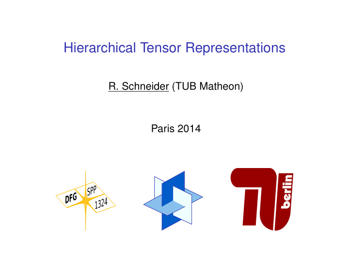 hierarchical tensor representations