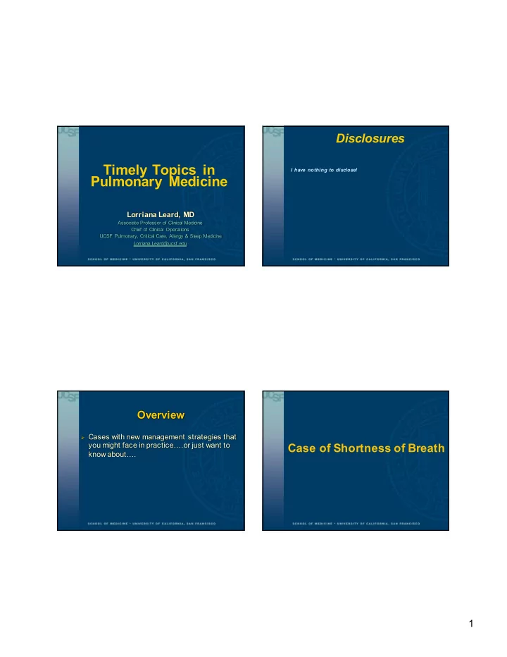 timely topics in