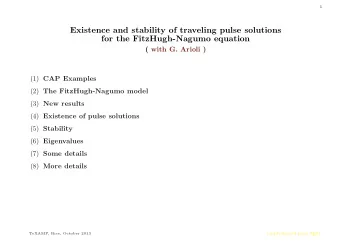 Existence and stability of traveling pulse solutions  for the FitzHugh-Nagumo equation  ( with G.