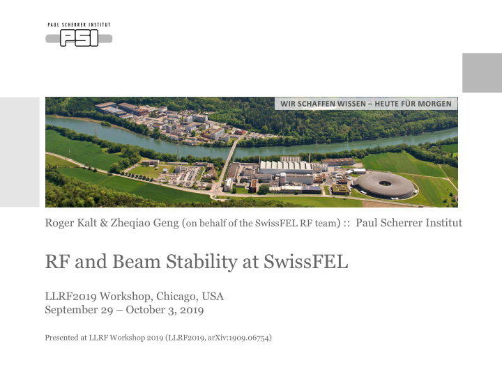 rf and beam stability at swissfel